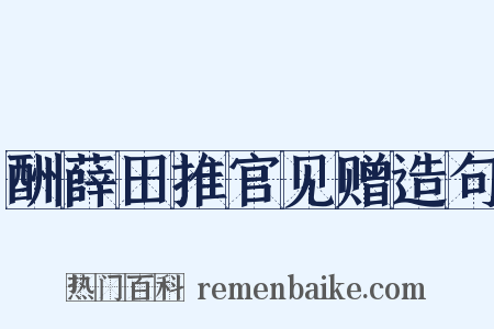 酬薛田推官见赠造句是什么意思的图片
